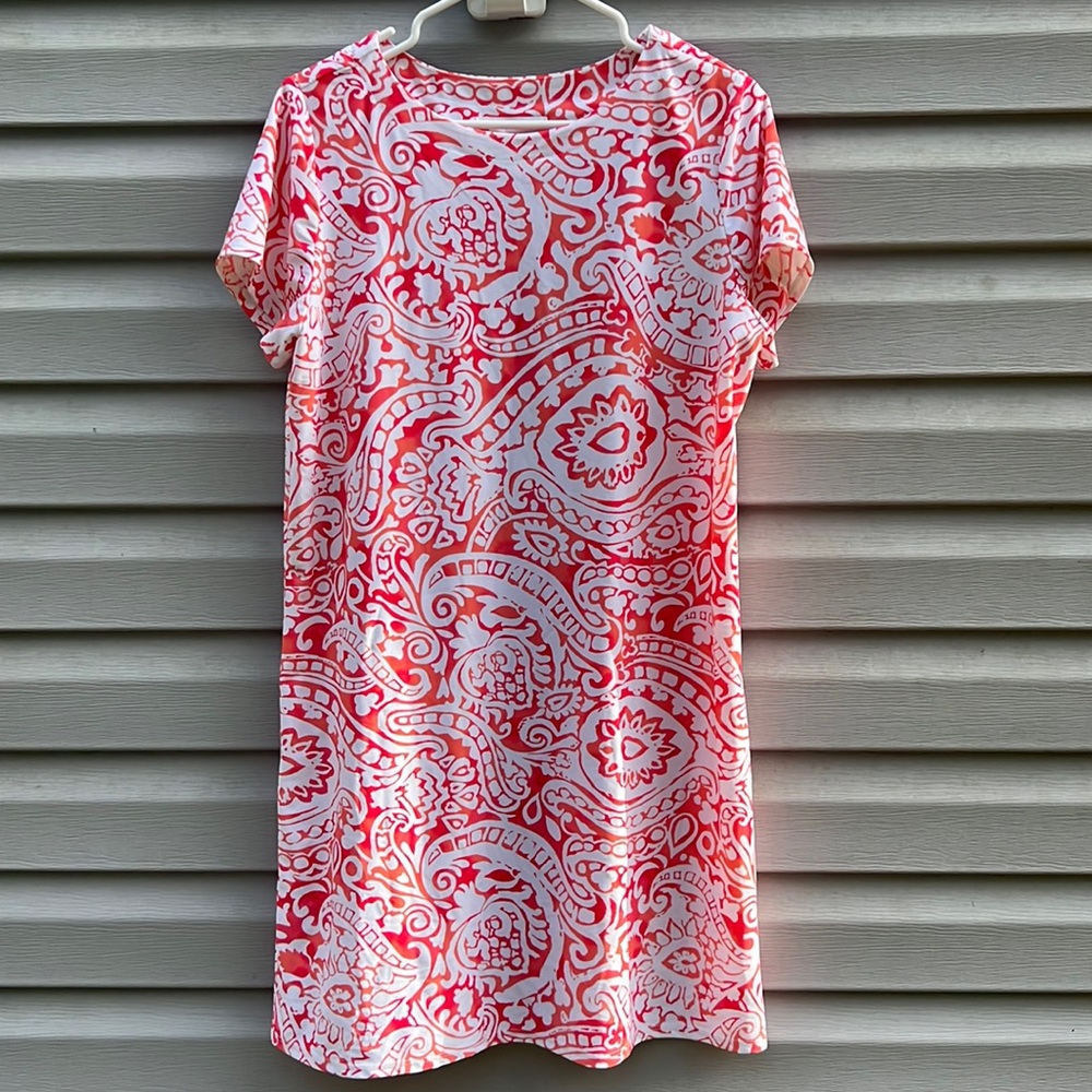 Jude Connally | Short Sleeve Ella Dress Orange White size Large